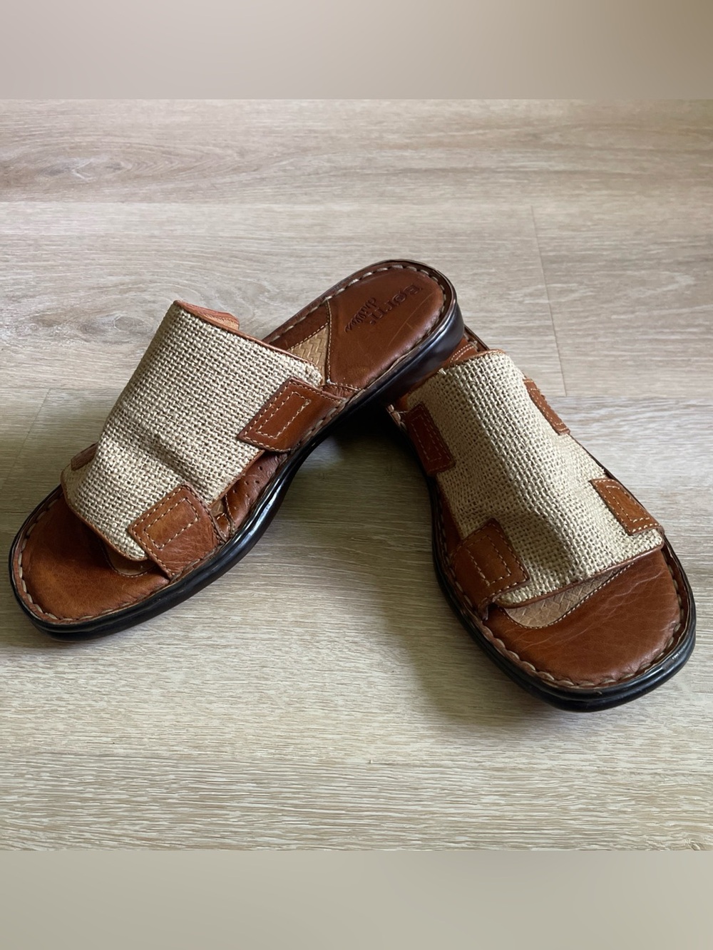 Born Drilles Leather and Jute Slip On Sandal 9